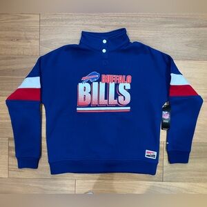NFL Buffalo Bills Women's Button Up Mock Neck Sweatshirt